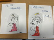 Weihnachtskarten der 4a aus dem Kunstunterricht
